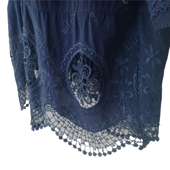 Mahée Tunic Top Lace Navy Blue L - Picture 4 of 9